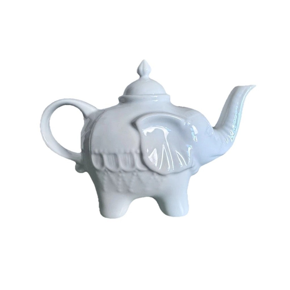 CIA Cordon Bleu Elephant‎ Teapot White Microwave Dishwasher Oven Safe with Lid